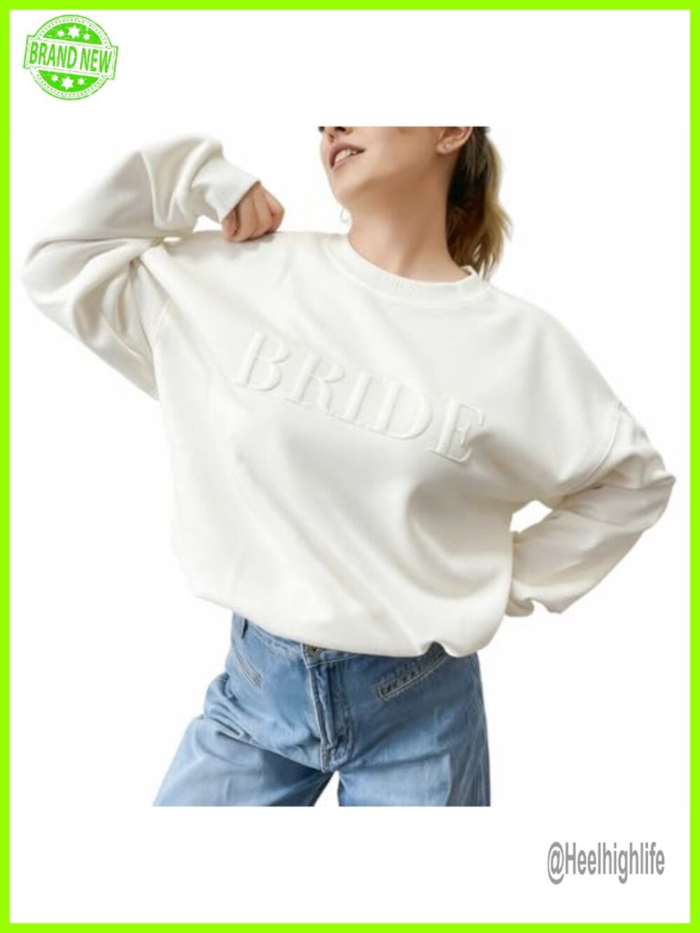 Bride Crewneck Sweatshirt Puff Print Engagement Gift